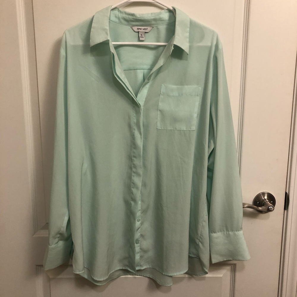 Nine West Mint Green Blouse